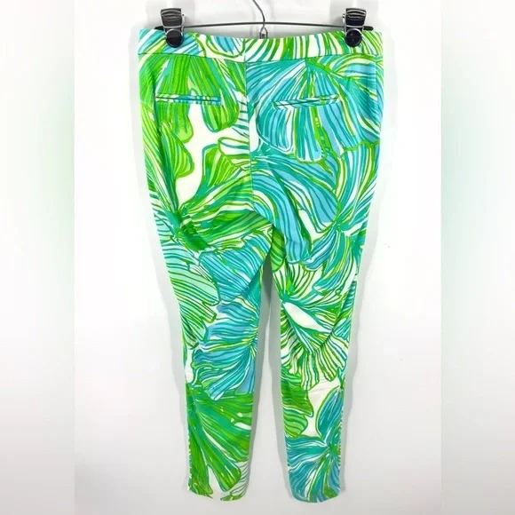 Lilly Pulitzer Alina Slim Ankle Pants Womens 0 Fronds Place Print Tropical Color - Picture 5 of 13